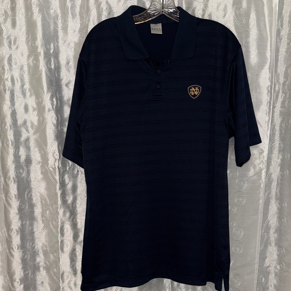 Adidas Notre Dame Fighting Irish Men's Navy Polo Shirt Size Large 🔥 BL2